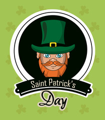 Saint patricks days cartoons card vector illustration grapic design