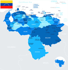 Obraz premium Venezuela Map - Info Graphic Vector Illustration