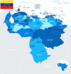 Venezuela Map - Info Graphic Vector Illustration