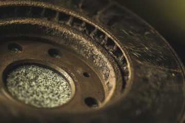 An old break pad of a car
