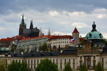 Fototapeta na wymiar St. Vitus Cathedral view from Vltava river. Czech. Landscape. cityscape