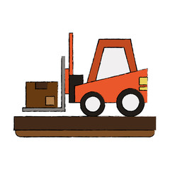 Forklift loading box icon vector illustration graphic design