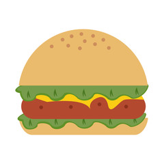 Hamburger fast food icon vector illustration graphic design