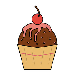Cupcake sweet dessert icon vector illustration graphic design