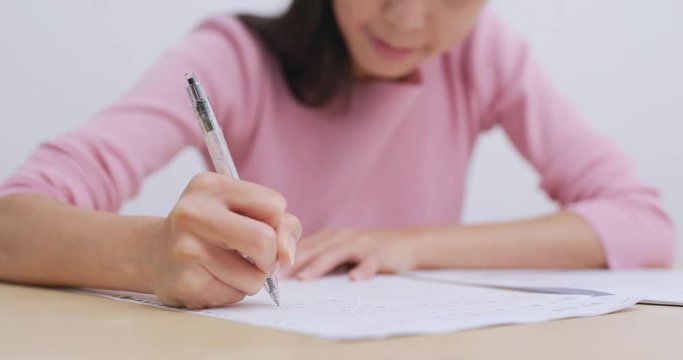 Student doing revision at home