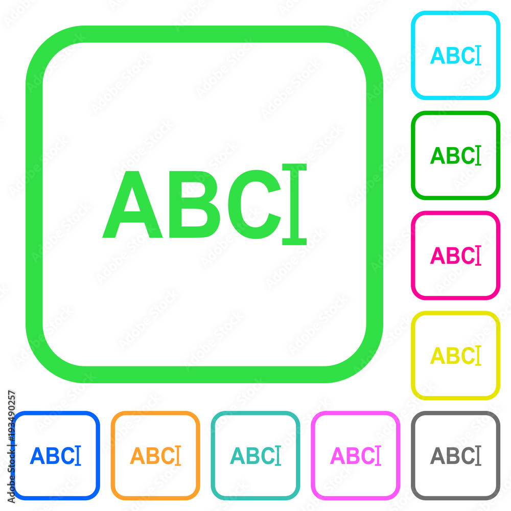 Poster typing text with cursor vivid colored flat icons