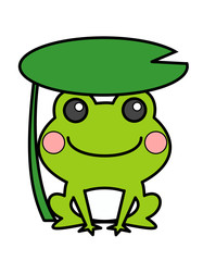 カエル(色、頬線、葉)