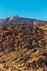 eide National Park, Tenerife, Canary Islands - A picturesque view of the colourful Teide volcano, or in spanish 'Pico del Teide'. The tallest peak in Spain with an elevation of 3718 m