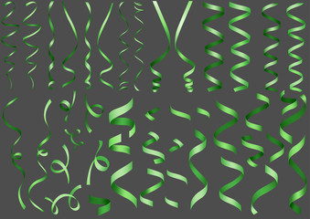 Green Confetti Collection - Detailed Graphic Elements for Your Project or Designs or Illustrations, Vector