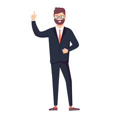 Fototapeta premium Happy businessman Have a great inspiration. Inspiration concept with happy man metaphor for good idea.