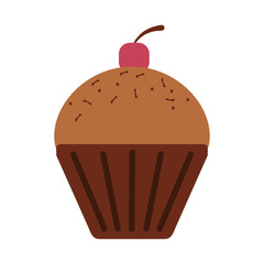 muffin with cherry  pastry icon image vector illustration design 