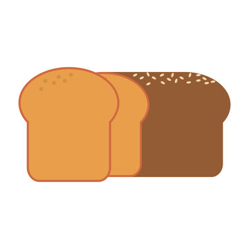 bread loaf pastry icon image vector illustration design 