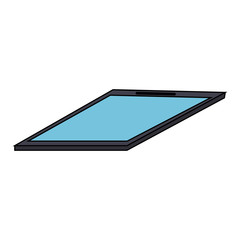 tablet with blank screen sideview  icon image vector illustration design 