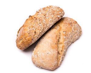 bread roll, bread on a white background, isolated