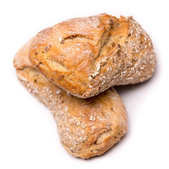 bread roll, bread on a white background, isolated