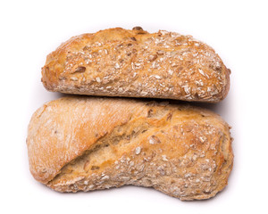 bread roll, bread on a white background, isolated