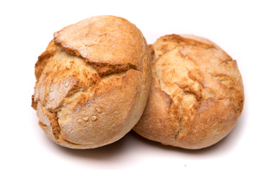bread roll, bread on a white background, isolated