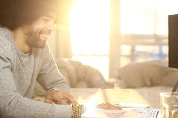 Man in the livingroom/bedroom