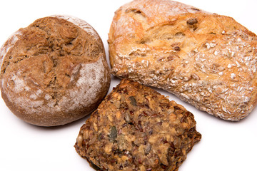 bread roll, bread on a white background, isolated