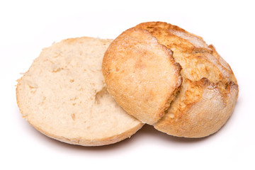 bread roll, bread on a white background, isolated