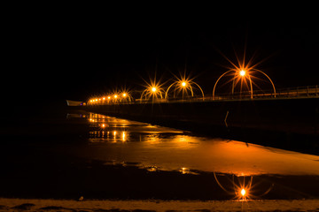 southport pier at night time