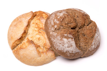 bread roll, bread on a white background, isolated