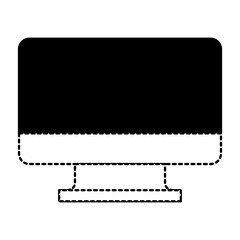 monitor computer technology device wireless vector illustration dotted line graphic