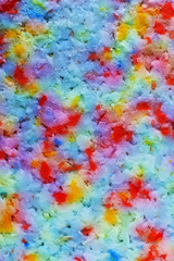 Colorful PU plastic foam, abstract chemical background