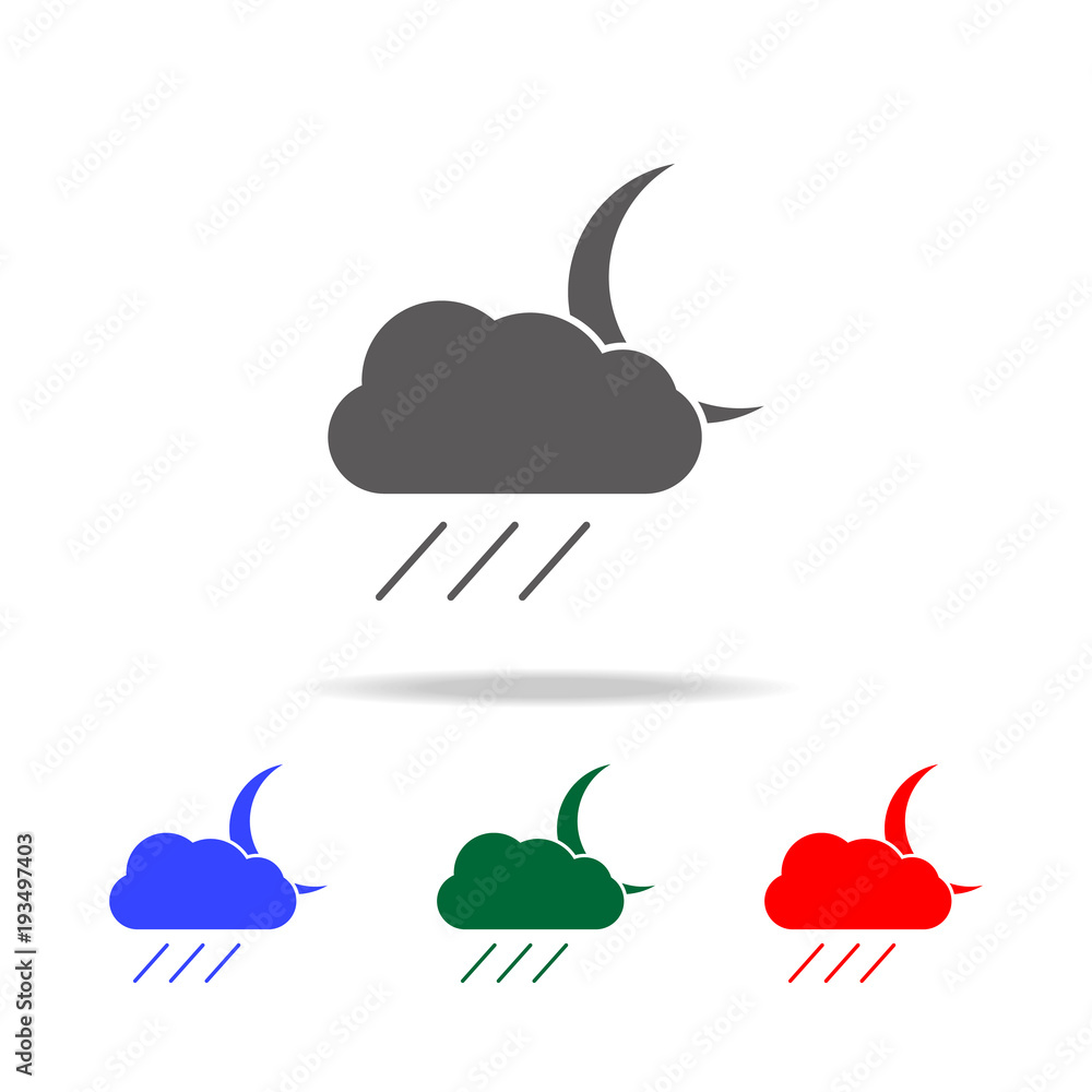 Poster cloud and moon icon. elements in multi colored icons for mobile concept and web apps. icons for webs