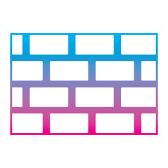 brick wall blocks construction concret image vector illustration degrade color line graphic