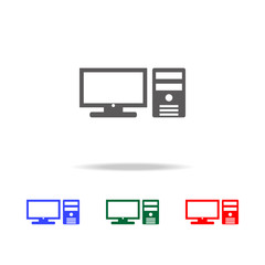 PC Icon. Elements in multi colored icons for mobile concept and web apps. Icons for website design and development, app development