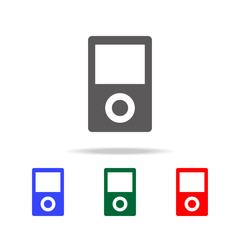 Portable media player icon. Elements in multi colored icons for mobile concept and web apps. Icons for website design and development, app development