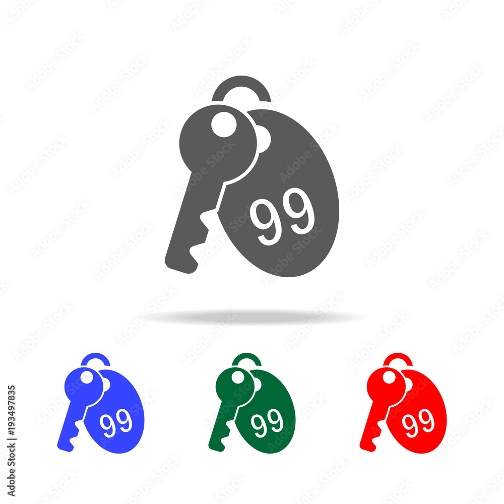 Poster hotel room key icon. elements in multi colored icons for mobile concept and web apps. icons for webs