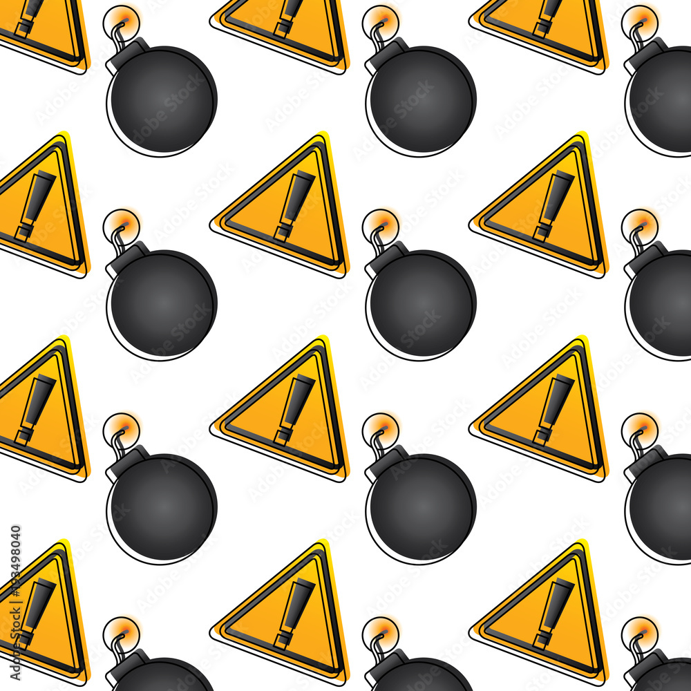 Poster bomb warning alert error sign pattern image