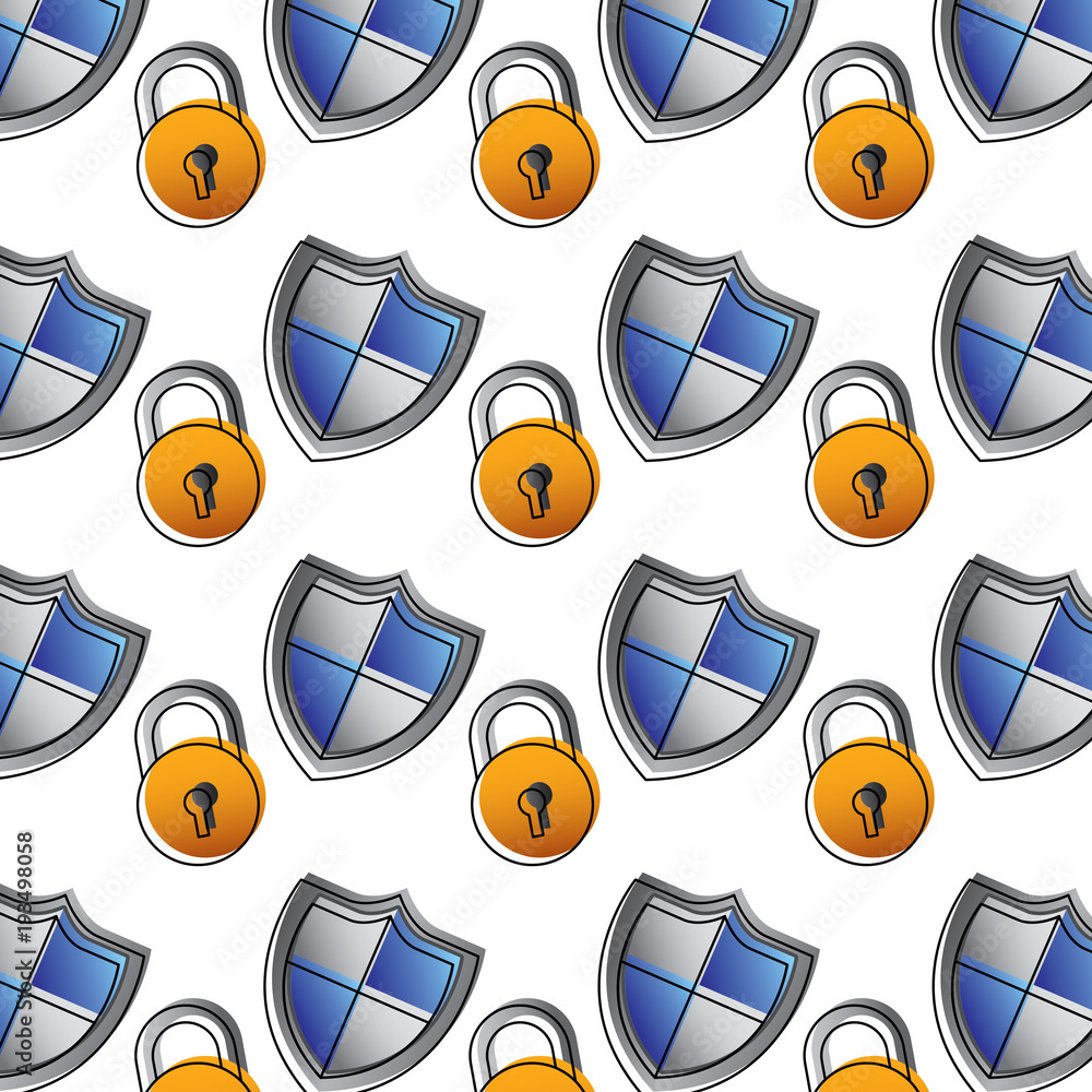 Poster shield protection padlock access security data pattern