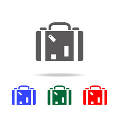 The suitcase icon. Luggage symbol. Elements in multi colored icons for mobile concept and web apps. Icons for website design and development, app development