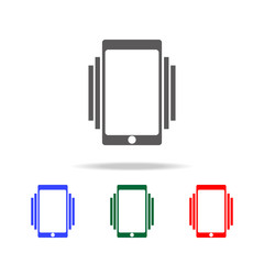 Smartphone / mobile phone ringing or vibrating icon. Elements in multi colored icons for mobile concept and web apps. Icons for website design and development, app development