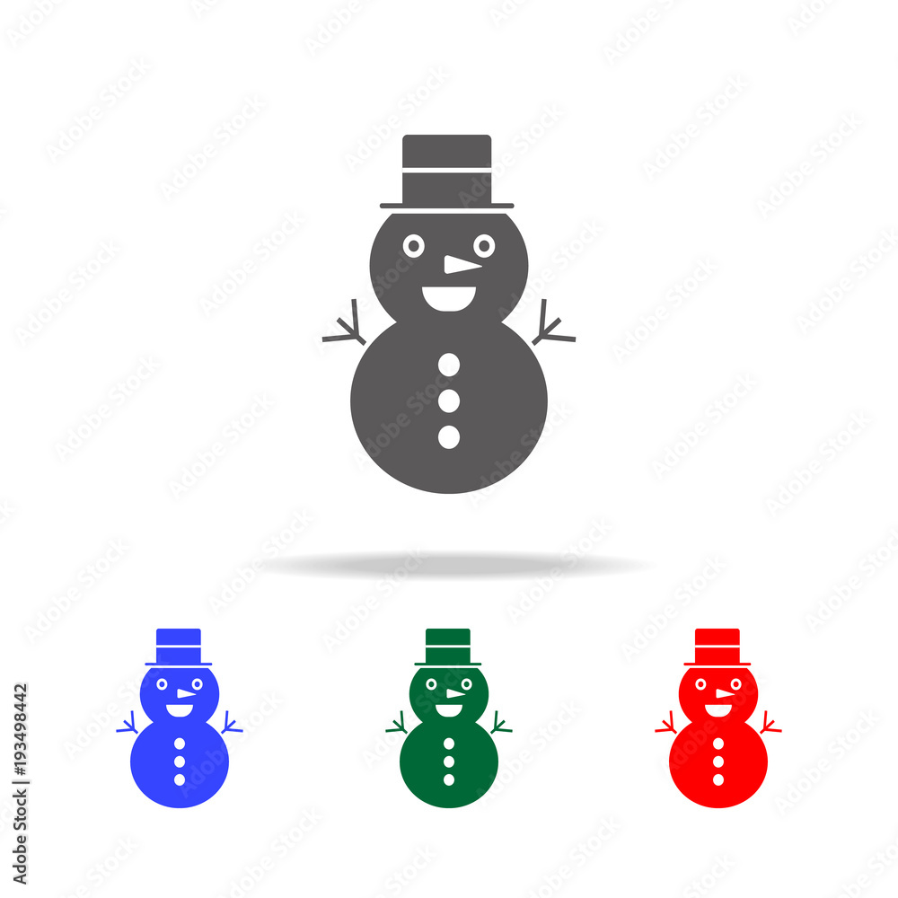 Poster icon of snowman. elements in multi colored icons for mobile concept and web apps. icons for website 