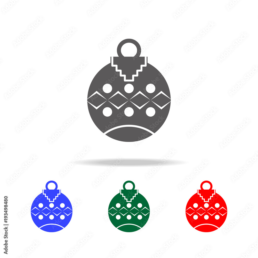 Poster toy ball for holiday fir-tree icon. elements in multi colored icons for mobile concept and web apps.