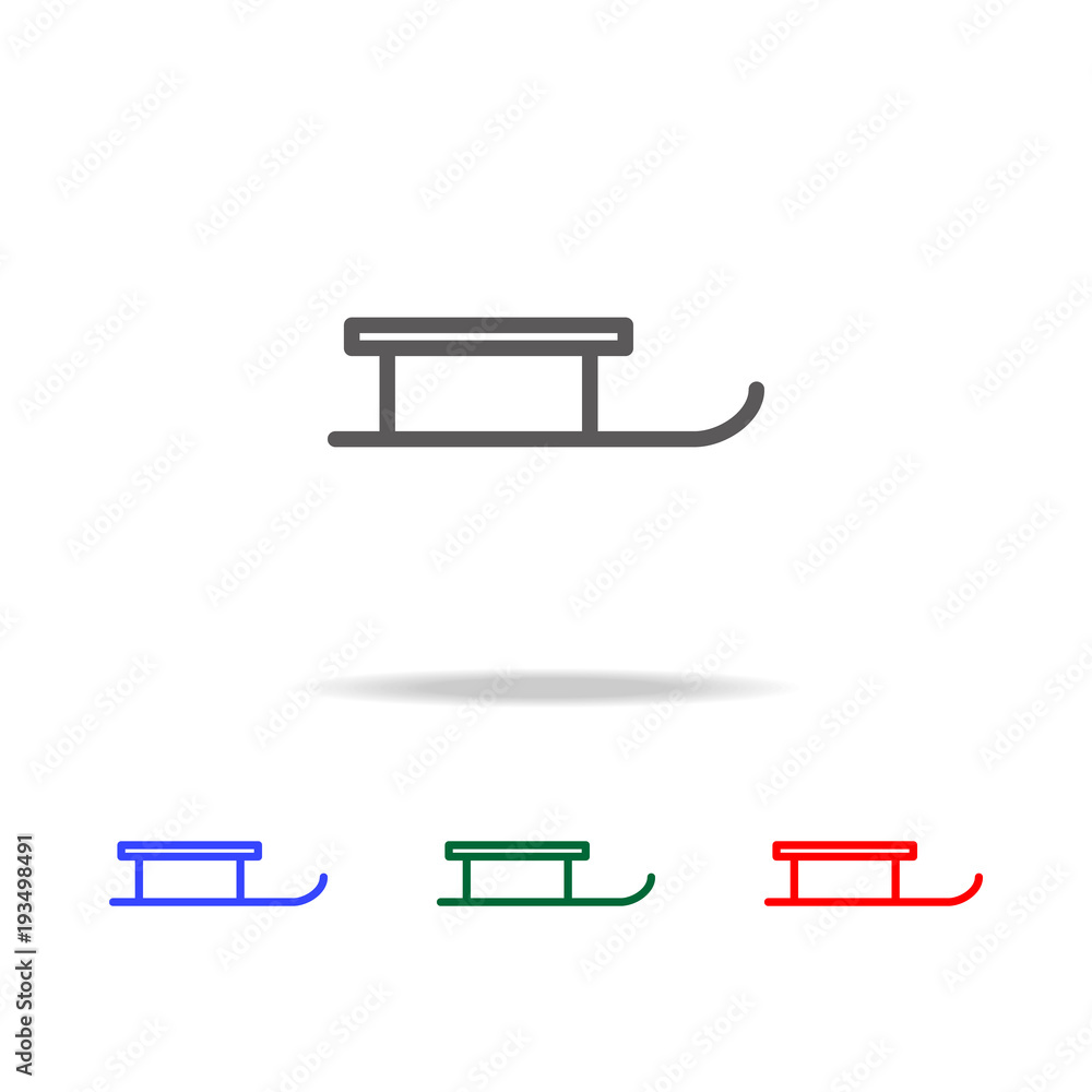 Poster sledge icon. elements in multi colored icons for mobile concept and web apps. icons for website desi