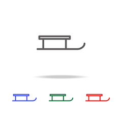 sledge icon. Elements in multi colored icons for mobile concept and web apps. Icons for website design and development, app development