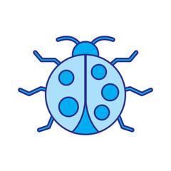 virus bug alert error insect animal vector illustration blue image
