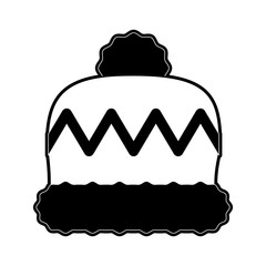 hat winter clothes icon image vector illustration design  black and white