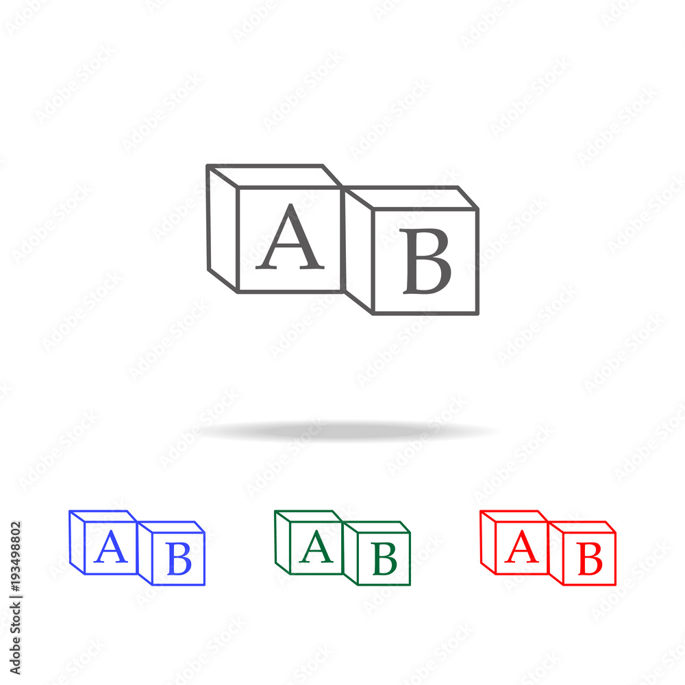Fototapete a b cube icon. elements in multi colored icons for mobile concept and web apps. icons for website de