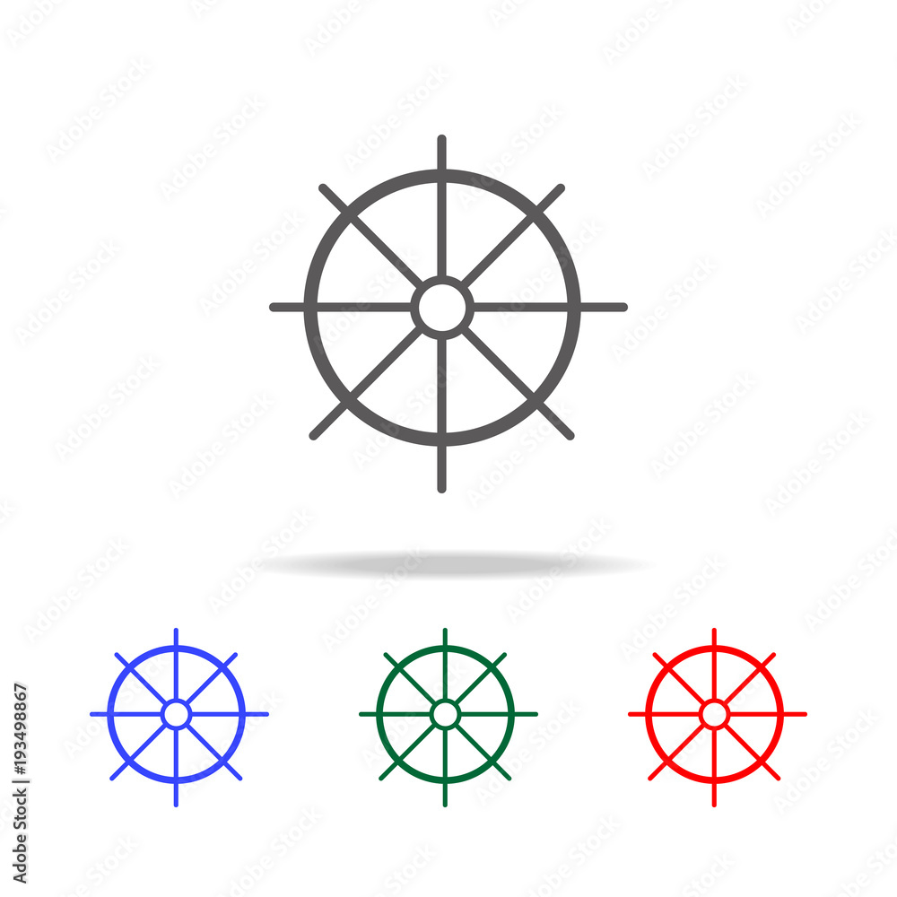 Poster ship steering wheel icon. elements in multi colored icons for mobile concept and web apps. icons for