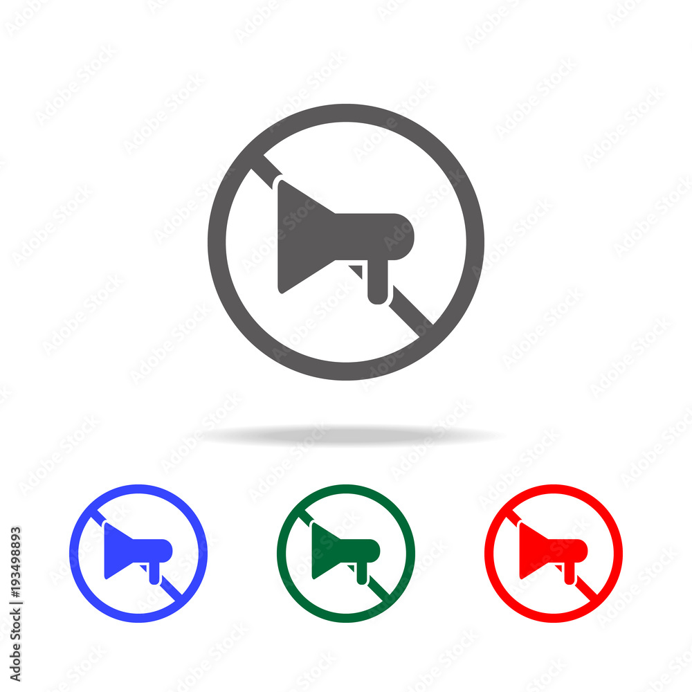 Poster no megaphone icon. elements in multi colored icons for mobile concept and web apps. icons for websit