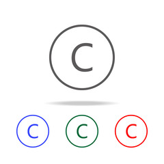 letter C in round icon. Elements in multi colored icons for mobile concept and web apps. Icons for website design and development, app development