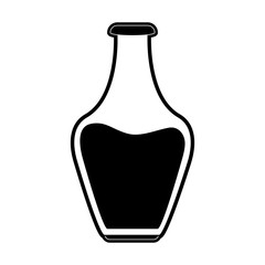 bottle with liquid icon image vector illustration design  black and white