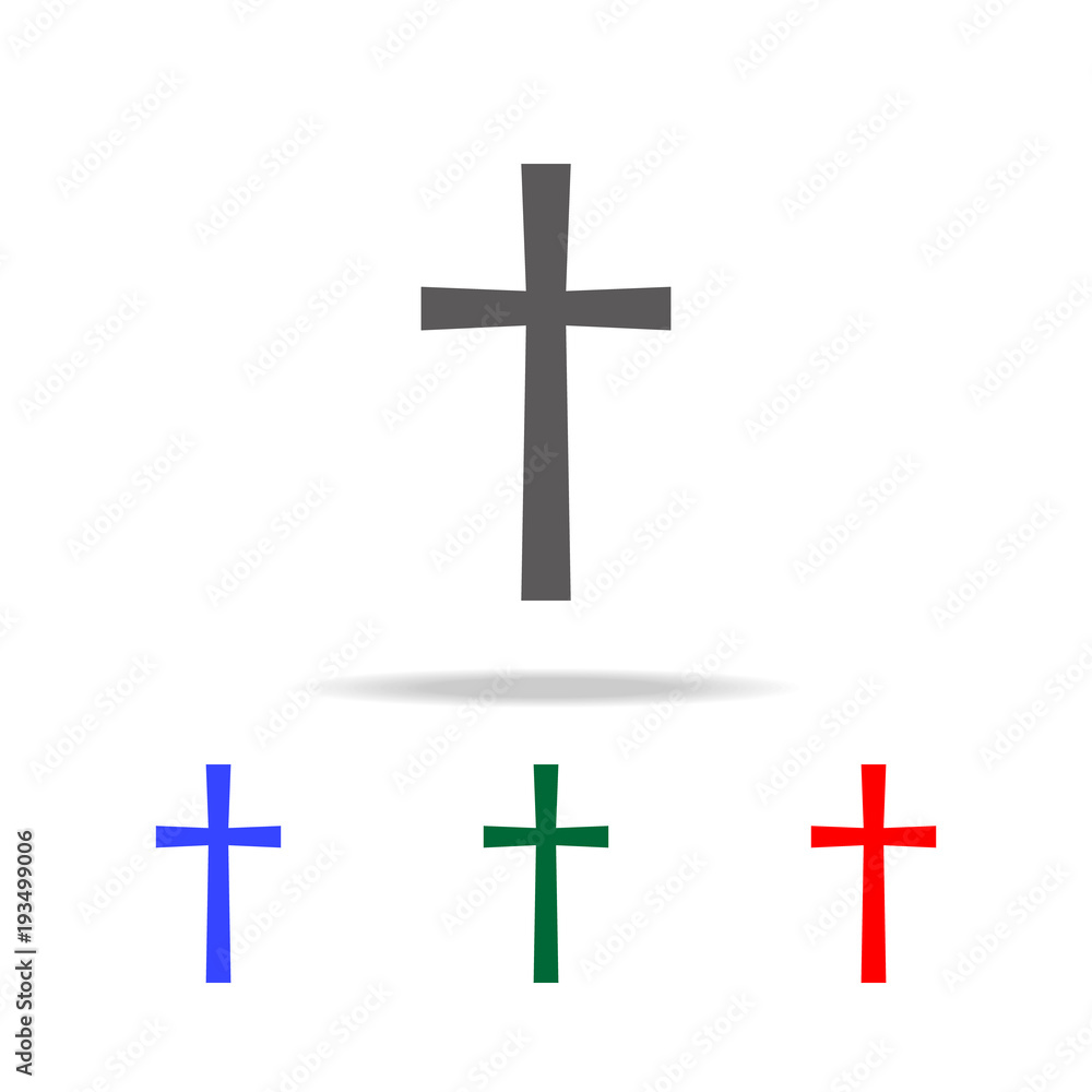 Poster religion cross icon. elements in multi colored icons for mobile concept and web apps. icons for webs
