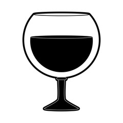 wine glass icon image vector illustration design  black and white